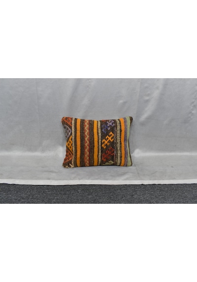 Zehra Abla Halı Yeni El Dokuma Dekorluk Kilim Kırlent Yastık Kılıfı 7501 Çok Renkli
