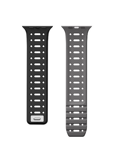 Kilifone - Apple Uyumlu  Watch 10 46mm - Kordon Silikon Kordon Strap Kayış Krd-124 - Siyah-turuncu