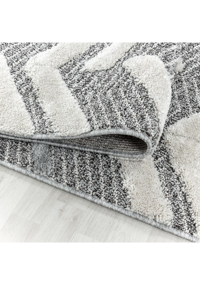 Modern İskandinav Yumuşak Bukle Kabartmalı 3d Dalgalı Motif Halı Gri Oturma Odası Salon Mutfak Halı