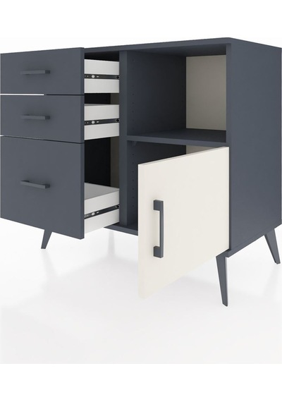 Hyperion Şifonyer Tek Raflı 3 Çekmeceli Tek Kapaklı 88x44x80 Antrasit-aytaşı/antrasit Aytaşı/antrasit Hyperion Şifonyer Tek Raflı 3 Çekmeceli Tek Kapaklı 88x44x80 Antrasit-aytaşı/antrasit Aytaşı/antrasit