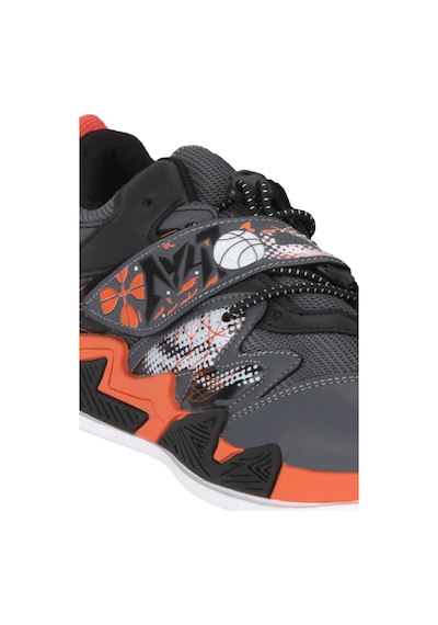 Slazenger Knıght I Unisex Çocuk Cırt Cırtlı Koyu Gri / Turuncu Günlük Spor Ayakkabısı