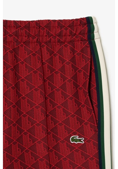 Lacoste Mens Regular Fit Monogram Red Sweatpants Erkek Dokuma Eşofman Altı Kırmızı