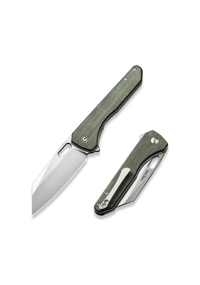 Civivi Nugz Flipper & Thumb Hole Knife Green Micarta Handle Kamp Çakı Yeşil