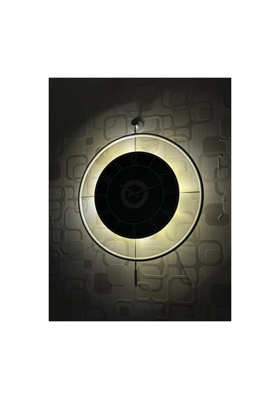 Pey Aksesuar Metal Camlı Duvar Saati 60x80 Cm Büyük Boy Işıklı Gerçek Cam Beyaz-füme-beyaz-gümüş Beyaz