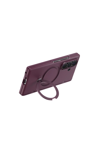 Torras Samsung Galaxy Uyumlu Z Fold 8 Ultra Ostand Q3 Spin 2 Adet Ekran Koruyuculu Magsafe Kılıf Mor