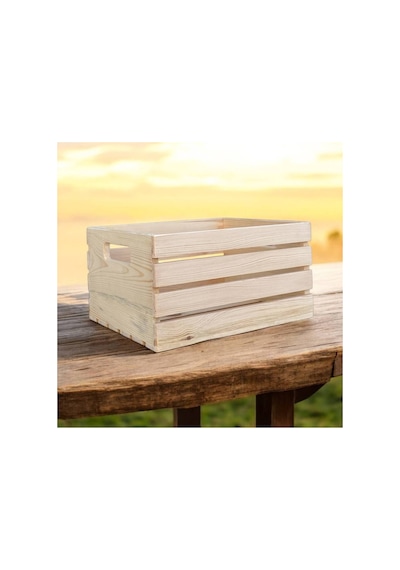 Ahşap Kasa - Raf - Kitaplık - Organizer Düzenleyici 40cm Boy X 30cm En X 20cm Yükseklik Bej
