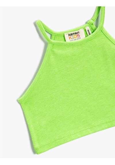 Koton Basic Atlet Crop Halter Yaka Nane Yeşili 2skg30076ak 2SKG30076AK660 Yeşil