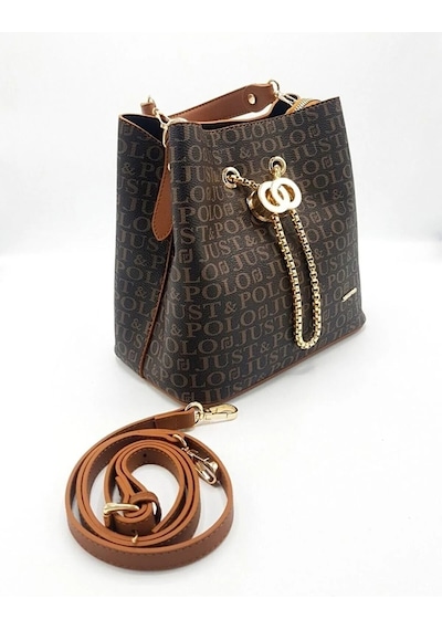 Just Polo Kadın Monogram Baskılı Orijinal El Ve Omuz Çantası Ayarlanabilir Askısıyla 2120mh Yeşil