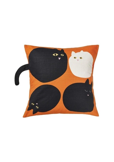 Ikea Mävınn Yastık Kılıfı 50 X 50 Cm Beyaz - Siyah - Turuncu Çok Renkli