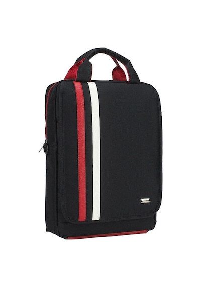 Case Club Laptop Sırt ve El Çantası 15.6" Omuz Askılı Taban Mat Destekli Kırmızı Beyaz Çizgili