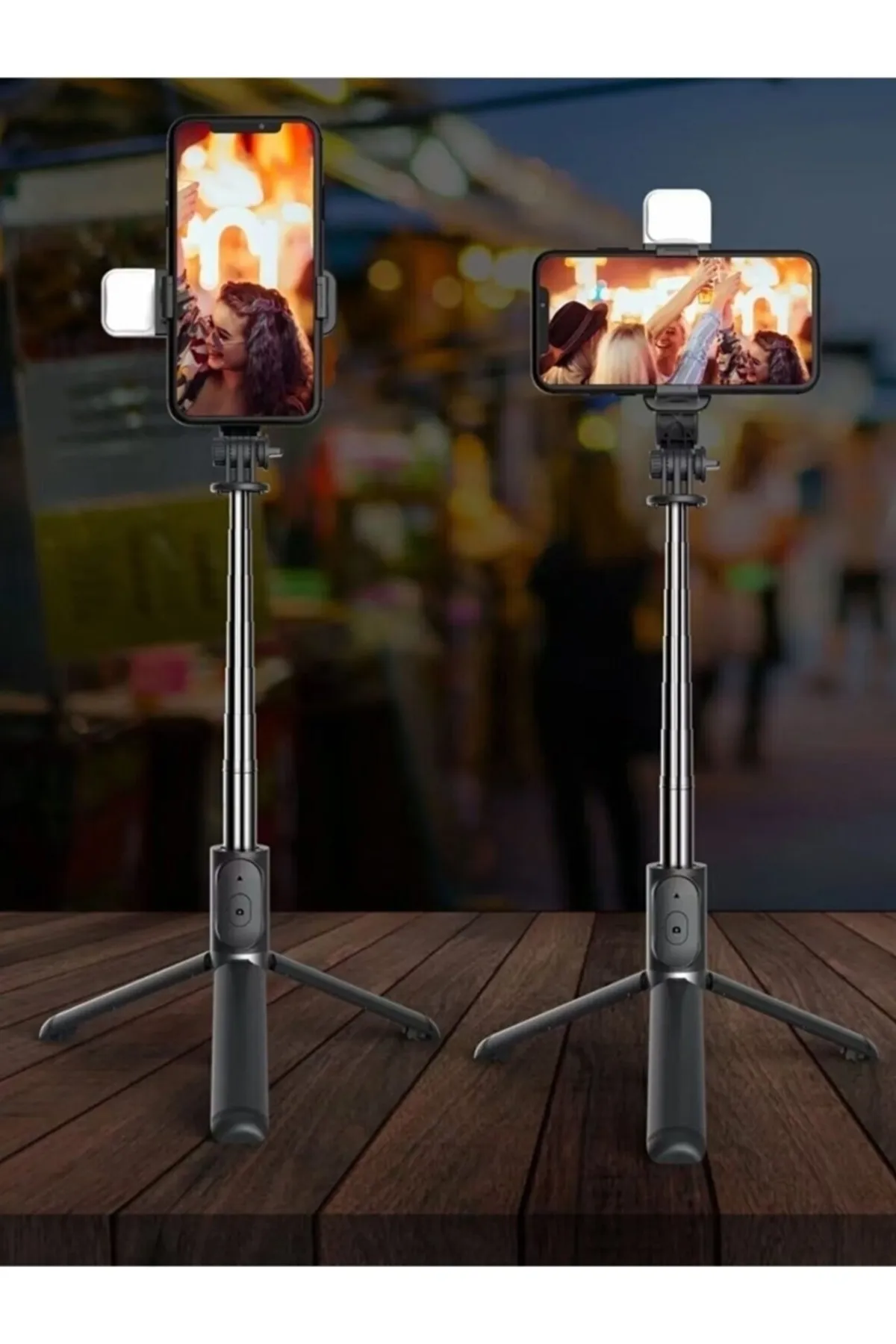 Abatech S03 Led Işıklı Tripod Bluetooth Kumandalı Üçü Birarada Selfie Çubuğu Monopod