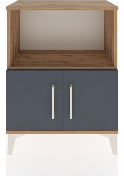 Arges Komodin Tek Raflı Tek Çekmeceli 60x30x80 Çam-antrasit Çam