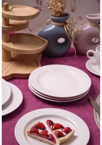 Heda Porselen Elif 6'lı 18 Cm Pasta Ve Tatlı Servis Tabağı