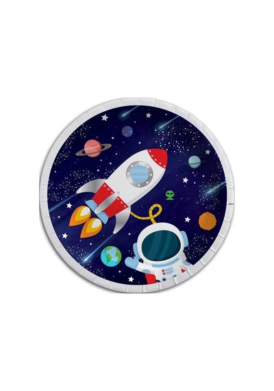 Kozmik Galaksi Uzay Temalı Karton Tabak - 23Cm X 8 Adet