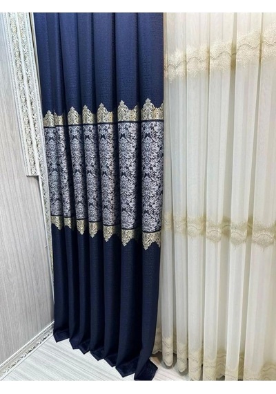 Fj631749 V-517 Arora Lacivert 1/3 Sık Pileli Fon Perde Apm