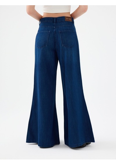 Super Palazzo Regular Fit Kadın Pantolon Denim
