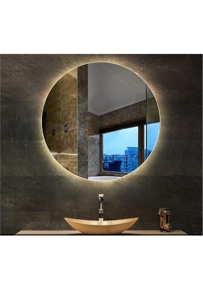 30x30 Cm Yuvarlak Dimmable Led Banyo Aynası 3000k Günışığı Sarı