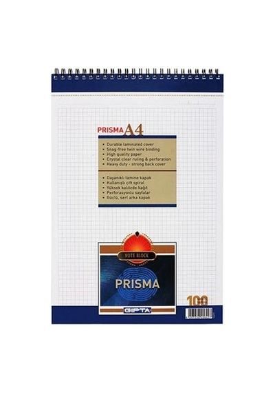 Kareli Defter A4 Boyutunda 100 Yaprak, Karton Kapaklı 124-Pembe