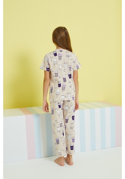 Siyah İnci Örme Pijama Takım 24107087 Çok Renkli