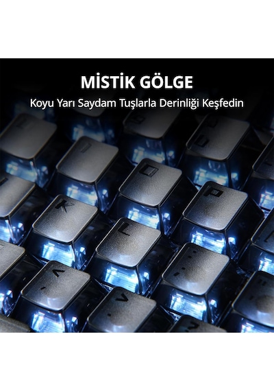 Gravastar Mercury K1 Rgb Kablosuz Mekanik Gaming Klavye, İngilizce Q, Stealth Black