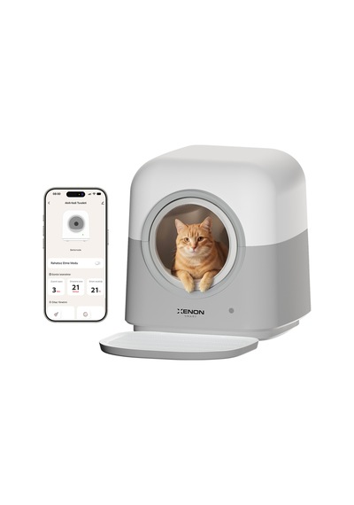 Otomatik Kedi Tuvaleti 60l, 6l Atık Hazneli, Uv, Wifi, Kilo Takibi, Akıllı Kedi Tuvaleti X8621