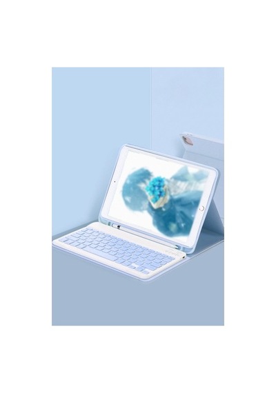 İpad Pro 11 2022 Kılıf Kc01 Smart Klavyeli Tablet Kılıfı - Mavi Diğer