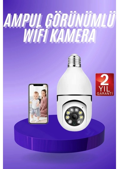 Epilons Güvenlik Kamerası Wi-fi Özellikli 360 Derece Full Hd 1080p Ampül Kamera