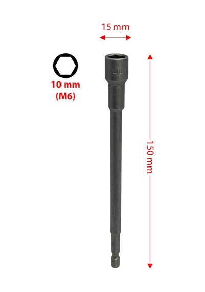 Leo 00705 Ekstra Uzun Manyetik Bits Lokma Somun Adaptörü 10x150 Mm