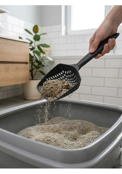 Modern Tasarımlı Mikro Delikli Kedi Kumu Küreği Ergonomik Saplı, Hızlı Ve Hijyenik Temizlik