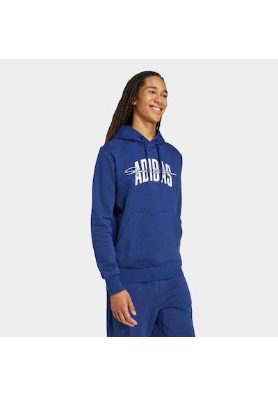 Adidas Collegiate Script Graphic Erkek Mavi Sweatshirt Jm6428 Mavi