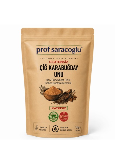 Glutensiz Çiğ Karabuğday Unu 1 Kg - Vegan - Katkısız - Yüksek Lif