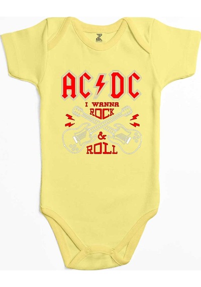Zepplin Giyim Ac Dc Wanna Pembe Bebek Body Zıbın