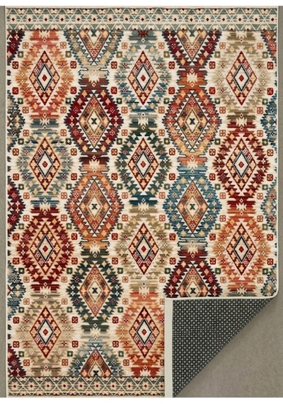 Vintage Dokuma Şönil Yıkanabilir Kaymaz Taban Salon Mutfak Koridor Halısı 112 Çokrenkli Çok Renkli