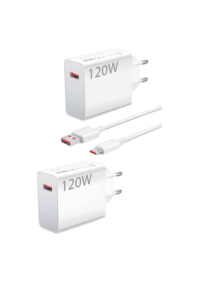 120 Watt Turbo Hızlı Şarj Aleti Seti Hızlı Şarj Adaptörü Beyaz - Lisinya 21074850