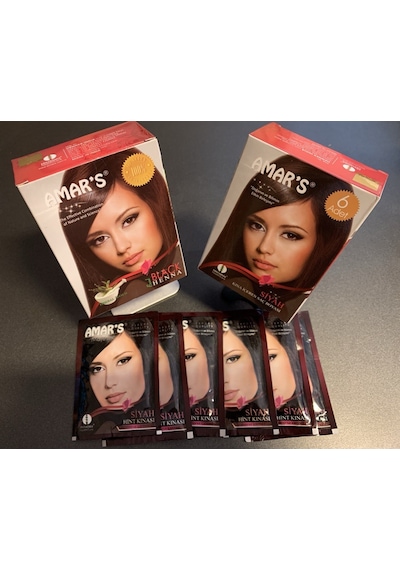 Amar's Kına İçeren Saç Boyası Siyah 6 x 10 G 10 Kutu