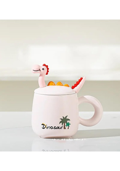 Dinozor Figürlü Seramik Kupa Çok Renkli