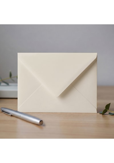 25 Adet 13x18 Cm Premium Kalite Davetiye Zarfı Krem