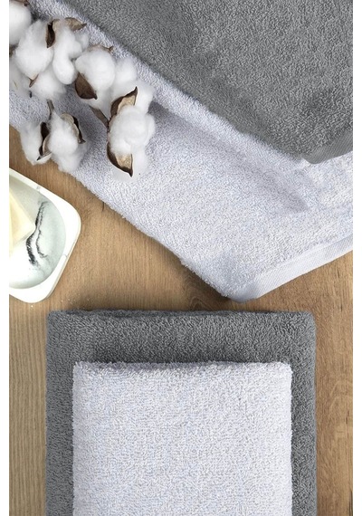 4 Lü Banyo Havlusu Takımı Soft Büyük Havlulu Pamuklu Havlu Seti 90x150 Cm Beyaz 001