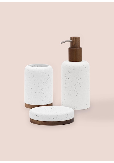 The Mia Travertine Banyo Seti Beyaz 3 Parça Çok Renkli