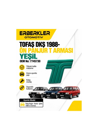Tofaş Dkş 1988- Ön Panjur T Arması Yeşil No: 7745730. - Erb813