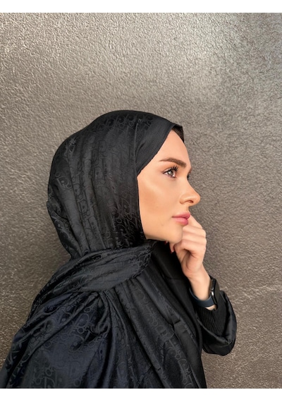 Miorel Scarfs Yeni Sezon Cd Kaşmir İpek Şal 4 Mevsim Fular Silk Scarfs Shawl Hijab Siyah