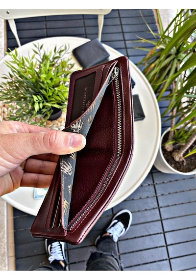 Watchofroyal Insıde Zıpper Bordo Hakiki Deri Cüzdan