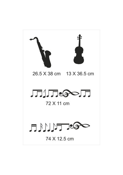 Müzik Ve Notalar Dekortaif Duvar Sticker