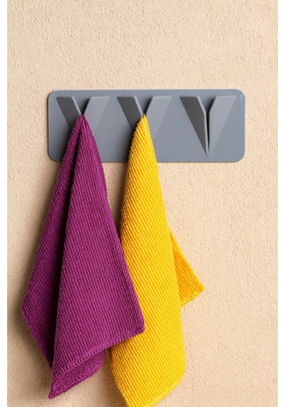 Modern Banyo & Mutfak Havlu Güçlü Bez Havlu Askısı Yapışkanlı Gri