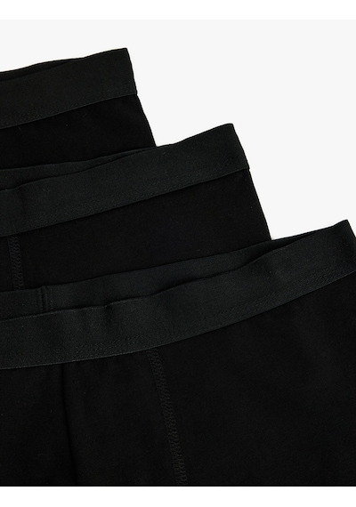 Koton Pamuklu Basic 3'lü Boxer Seti Siyah 6slm90044mk Siyah