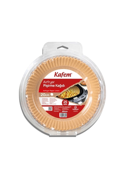 Kafem Airfryer Pişirme Kağıdı Yuvarlak 20 x 25'li 20 CM