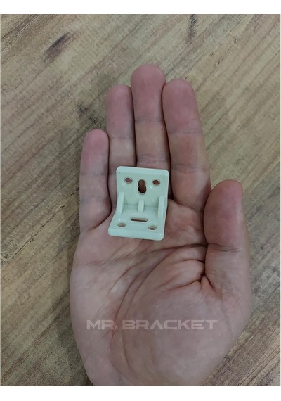 Mr.bracket 15 Ad. Krem Plastik L Gönye Köşebent 25x25x30mm - Mobilya Dolap Raf Çekmece Sehpa Sandalye Birleştirme S Diğer