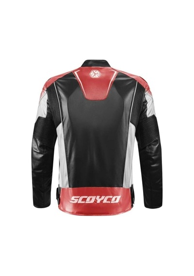 Motoanl Motosiklet Montu 4 Mevsim Deri Ve Maxdura Kumaş Racing Mont Pu Leather Black-red