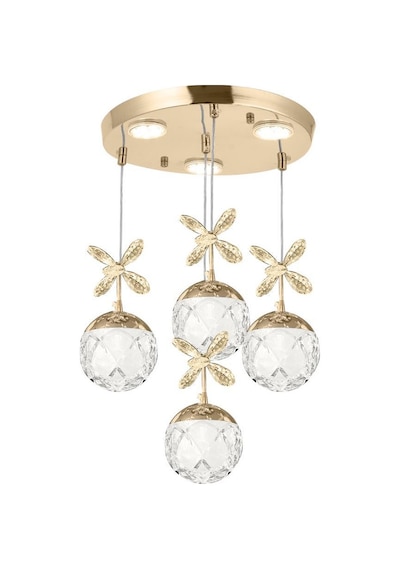 Eray Aydınlatma 2560-3+1 4lü Sarkıt Led Avize Gold