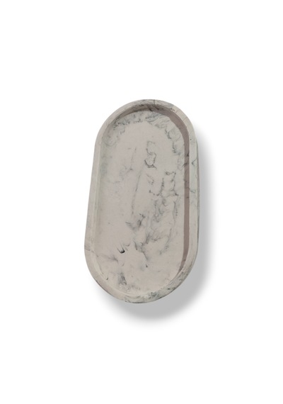 Mermer Desenli Sunum & Takı Tabağı 18x10 Cm El Yapımı İei158 Mermer Desenli